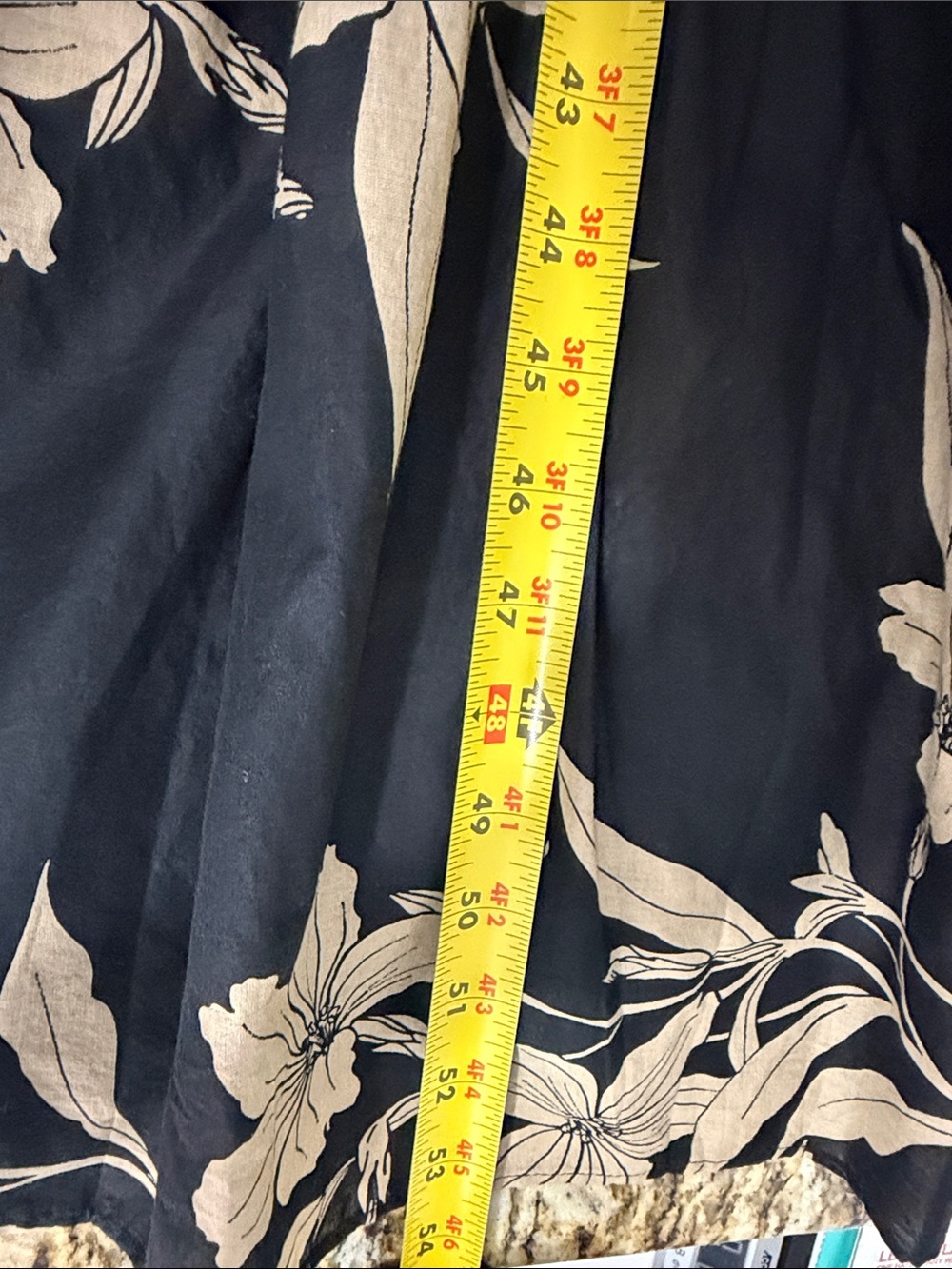 NWT Lauren Ralph Lauren Voile Floral Tiered Maxi Dress Black Beige Size 6 - Picture 10 of 10